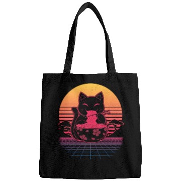 Discover Kawaii Ra Neko Retro Cat Japanese Noodle Anime Bags