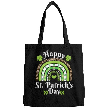 Discover Happy St Patric Day Leopard Print Rainbow Bags