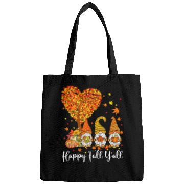 Discover Happy Fall Y'all Gnomes Pumpkin Autumn Vibes Bags