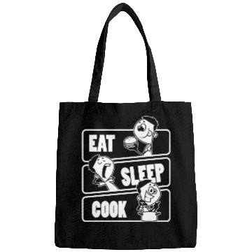 Discover Eat Sleep Cook Repeat Cooking Chef Culinary Funny Bags