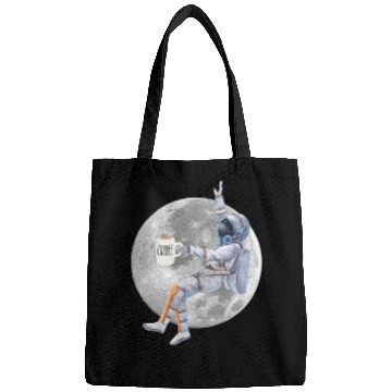 Discover Coffee Astronaut Relaxing On The Moon Bags