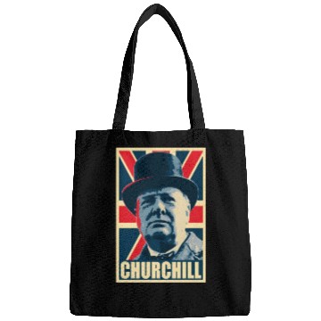 Discover Winston Churhill Union Jack Propaganda Pop Art Bags