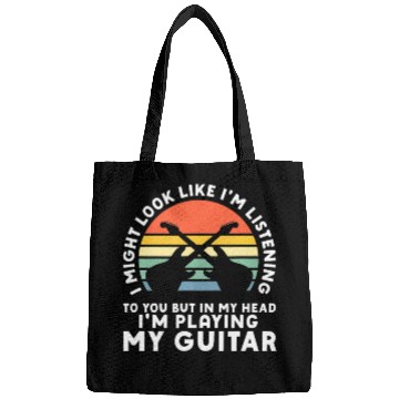 Discover In My Head Im Playing My Guitar Musician Bass Bags