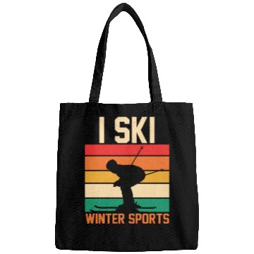 Discover Skiing Lover Silhouette Skier Retro I Ski Bags