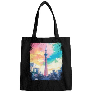 Discover Tokyo Skytree Vaporwave Aesthetic Japanese Sight Bags