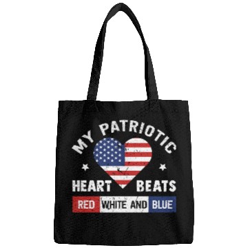Discover My Patriotic heart red white blue 4th of July Bags