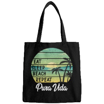 Discover Eat Sleep Beach Repeat Pura Vida Palms Sunset Bags