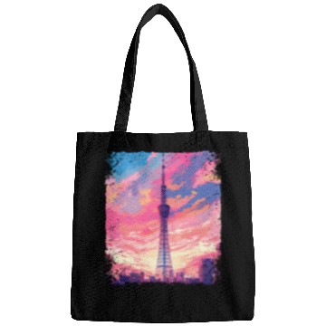 Discover Vaporwave Aesthetic Skytree Tokyo Japanese Sight Bags
