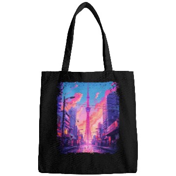 Discover Vaporwave Aesthetic Japanese Skytree Tokyo Sight Bags