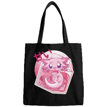 Discover Axolotl Pastel Goth Strawberry Milk Shake Anime Ja Bags