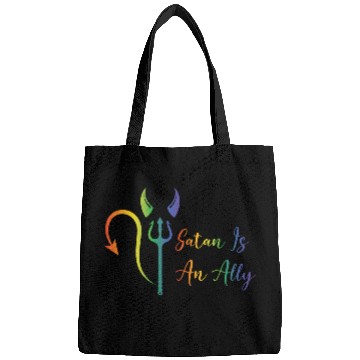 Discover Funny Hail Gay Satan Lgbt Goth Gay Pride Baphomet Bags