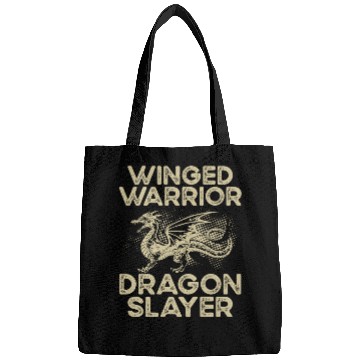 Discover Winged warrior dragon slayer Bags