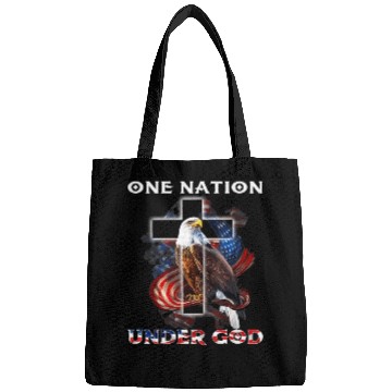Discover One Nation Under God Jesus Usa Cross Bald Eagle Bags