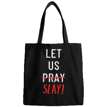 Discover Let Us Pray And Slay yellow Bags