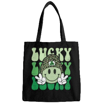 Discover St Patric Day Lucky Shamrock Smile Face Bags