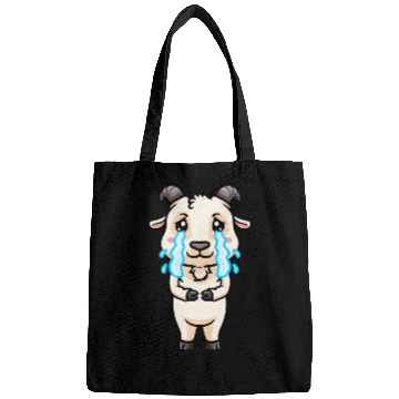 Discover Goat Sad Crying Emoticon Bags
