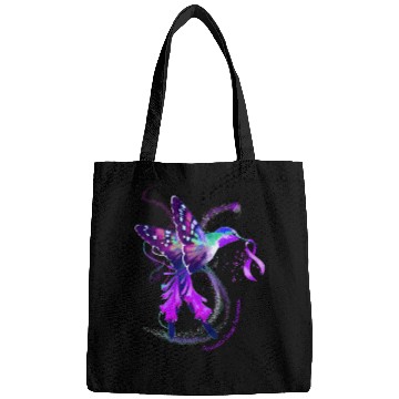 Discover Hummingbird Purple Ribbon Pancreatic Cancer Bags