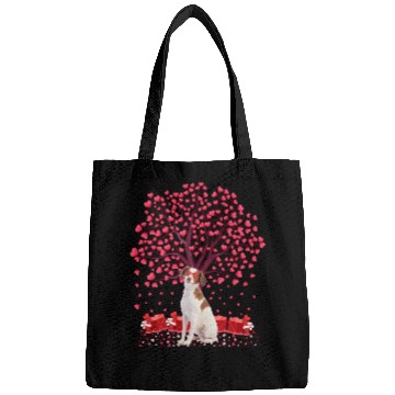 Discover Heart Tree Brittany Spaniel Dog Valentine'S Day Bags