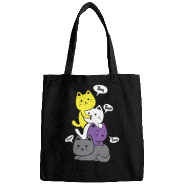 Discover Nonbinary They Their Them Meow Non-Binary Flag Bags