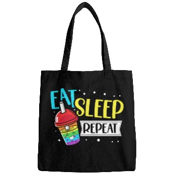 Discover Eat Sleep Boba Tea Repeat Bubble Tea Lover Drinker Bags