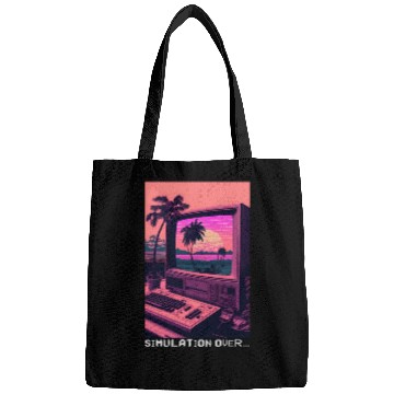 Discover Simulation Over Retro Computer Monitor Vaporwave A Bags