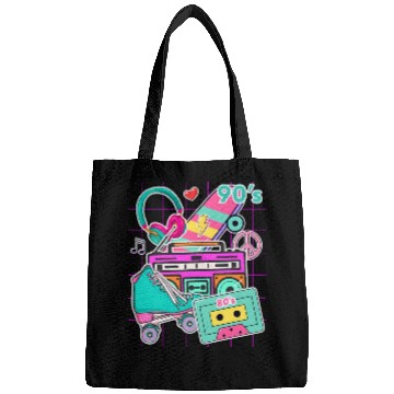 Discover 80'S 90'S Party Elements - Pop - Music Cassette Bags