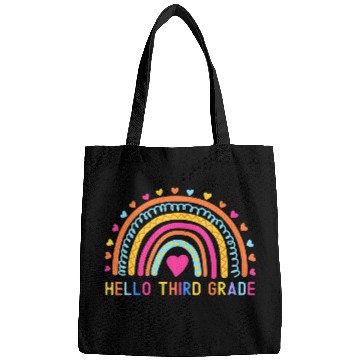 Discover Hello Third Grade Rainbow 3rd Grade Teacher Back Bags