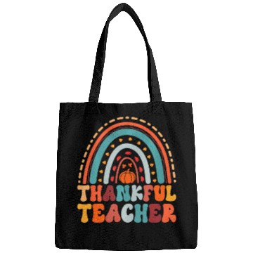 Discover Thankful Teacher Pumpkin Autumn Leaves Rainbow Bags