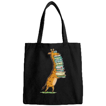 Discover Book Reading Giraffe I Love My Library Bags