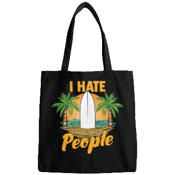Discover Funny I Hate People Relaxing Beach Vacation Pun Bags
