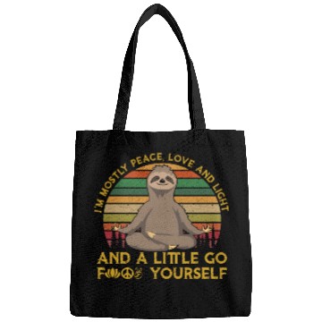 Discover im mostly peace love and light yourself Sloth Yoga Bags