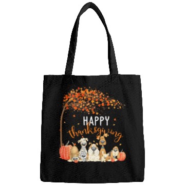 Discover Cute Dogs Autumn Leaves Pumpkin Happy Bags