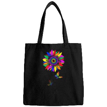 Discover Rainbow Sunflower Love Is Love LGBT Pride Month Bags