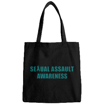 Discover i wear teal for sexual assault awareness gift ribb Bags
