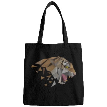 Discover Low Poly Triangular Tiger Head Wild Animal Bags