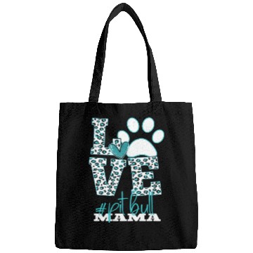 Discover Pitbull Mama Leopard Print Paw Love Bags
