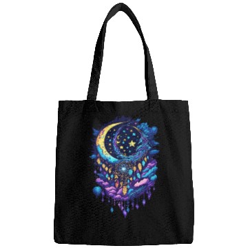 Discover Dreamcatcher Moon and Clouds Bags