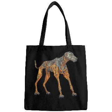 Discover Doberman Cyborg Dog in Orange Bags