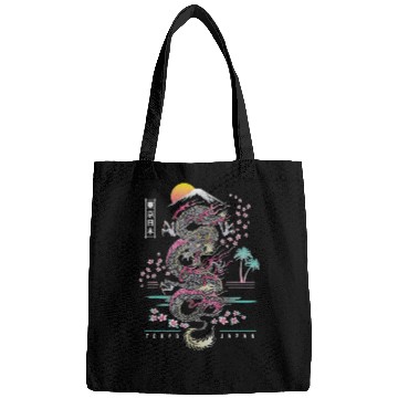 Discover Japanese Dragon Asian Neon retro 80s style Bags
