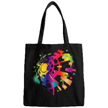 Discover colorful sound symbol for festival season Bags