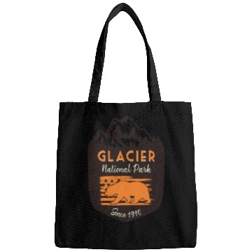 Discover Glacier National Park Us Flag Grizzly Bear Bags