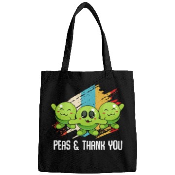 Discover Peas Peas Thank You Cute Vegan Pun Bags
