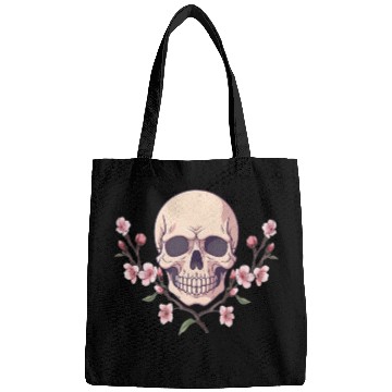 Discover Anime style Skull with cherry blossom branches Bags