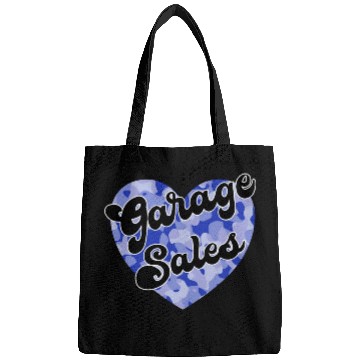 Discover Garage Sales blue camo heart Bags