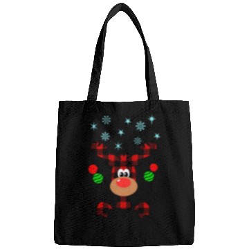 Discover Christmas Deer Cute Red Buffalo Plaid Reindeer Bags