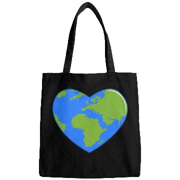 Discover Earth Day World Map as Love Heart Bags