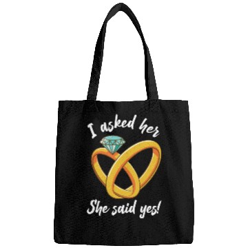 Discover I Asked Her She Said Yes Funny Engagement Proposal Bags