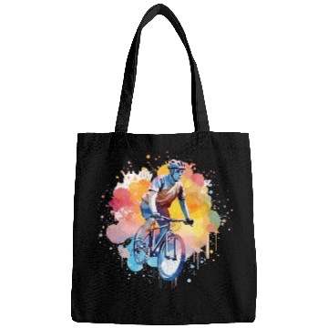 Discover Ride to Freedom - Watercolor Style Cycling Art Bags