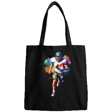 Discover Watercolor Style Football Player Art Bags