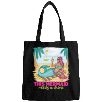 Discover This Mermaid Needs a Drink Fantasy Beach Outing Bags